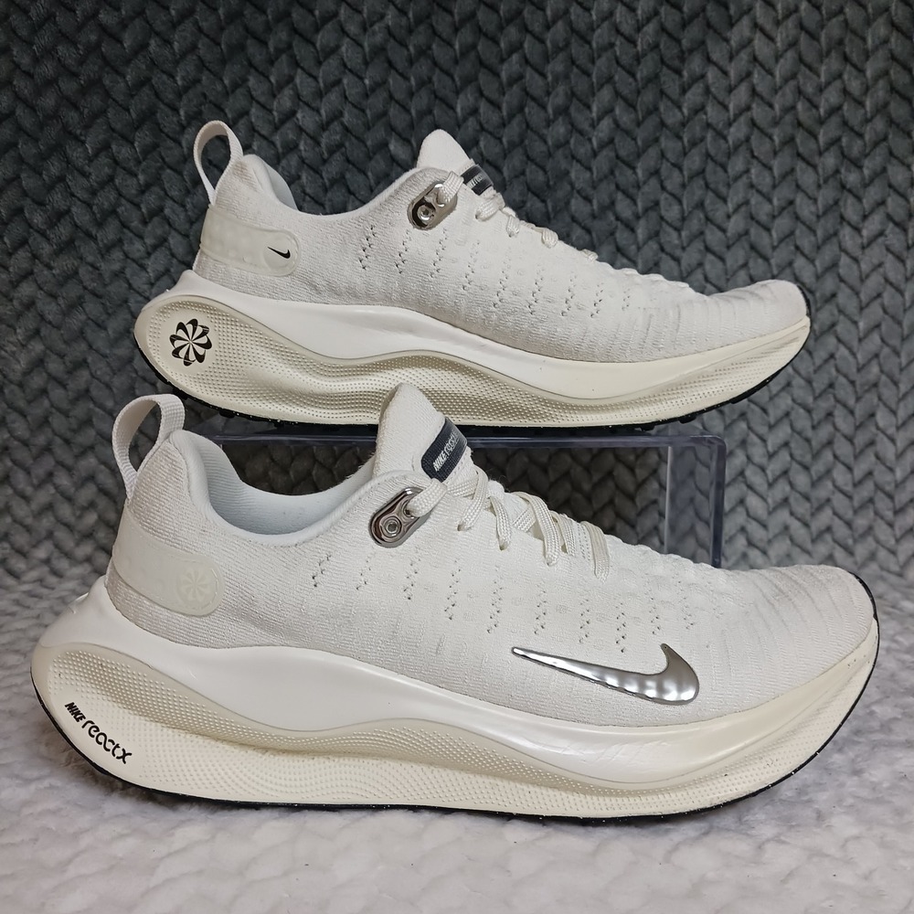 Nike ReactX Infinity Run 4 White Chrome Women's Walking Running Shoes Size 8
